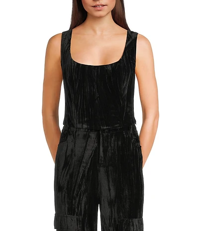 C&V Chelsea & Violet Crushed Velvet Coordinating Corset Top