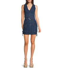 C&V Chelsea & Violet Coordinating Denim Cargo Skirt