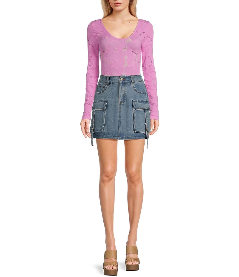 C&V Chelsea & Violet Coordinating Denim Cargo Skirt