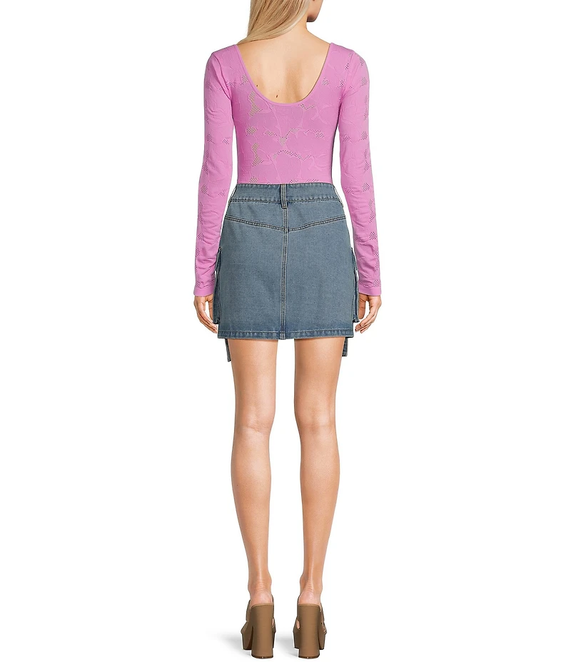 C&V Chelsea & Violet Coordinating Denim Cargo Skirt