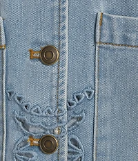 C&V Chelsea & Violet Eyelet Hem Coordinating Denim Jacket