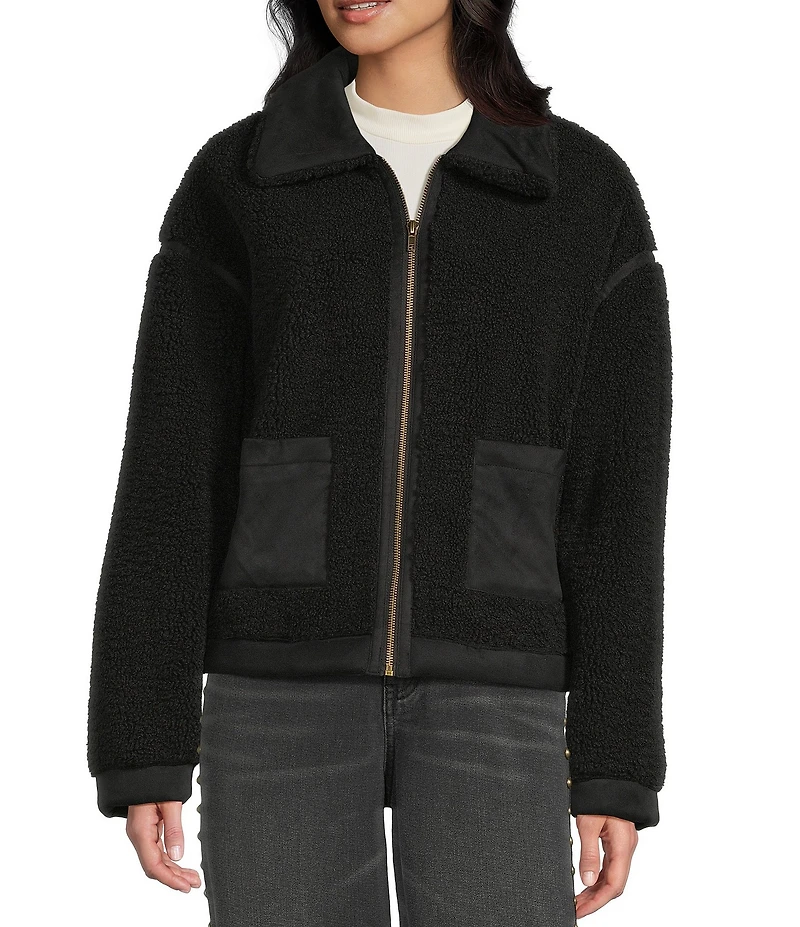 C&V Chelsea & Violet Sherpa Faux Moto Jacket