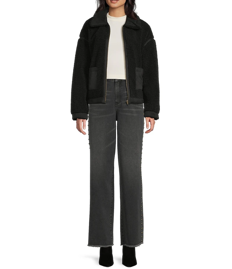C&V Chelsea & Violet Sherpa Faux Moto Jacket