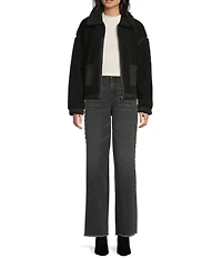 C&V Chelsea & Violet Sherpa Faux Moto Jacket