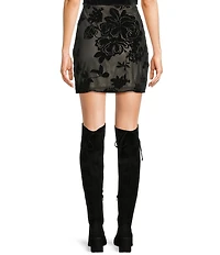 C&V Chelsea & Violet Flocked Mesh Coordinating Mini Skirt