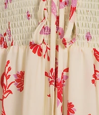 C&V Chelsea & Violet Floral Border Printed Halter Midi Dress