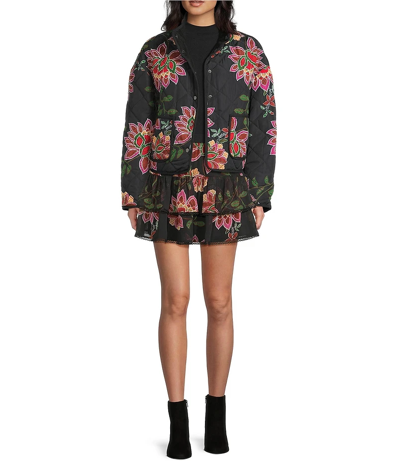 C&V Chelsea & Violet Floral Printed Quilted Jacket