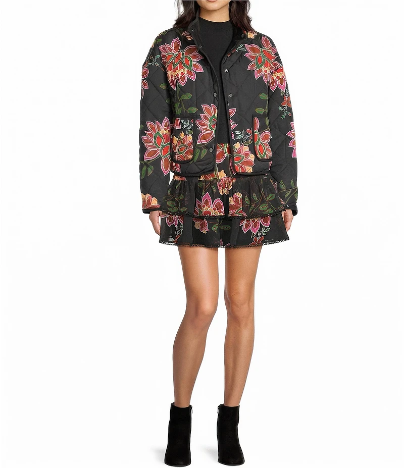 C&V Chelsea & Violet Floral Printed Quilted Jacket