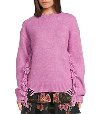 C&V Chelsea & Violet Fringe Long Sleeve Sweater