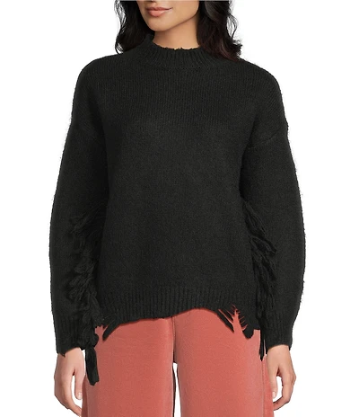 C&V Chelsea & Violet Fringe Long Sleeve Sweater