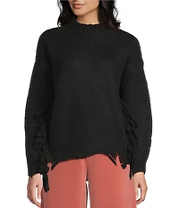 C&V Chelsea & Violet Fringe Long Sleeve Sweater