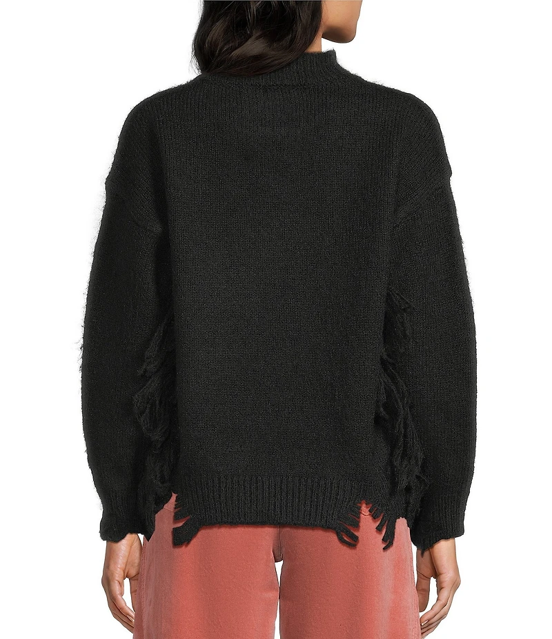 C&V Chelsea & Violet Fringe Long Sleeve Sweater