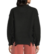 C&V Chelsea & Violet Fringe Long Sleeve Sweater
