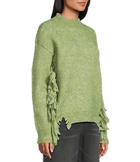 C&V Chelsea & Violet Fringe Long Sleeve Sweater