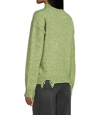 C&V Chelsea & Violet Fringe Long Sleeve Sweater