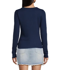 C&V Chelsea & Violet Henley Long Sleeve Top