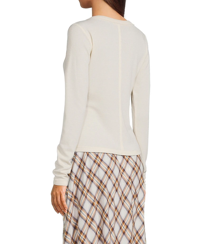 C&V Chelsea & Violet Henley Long Sleeve Top