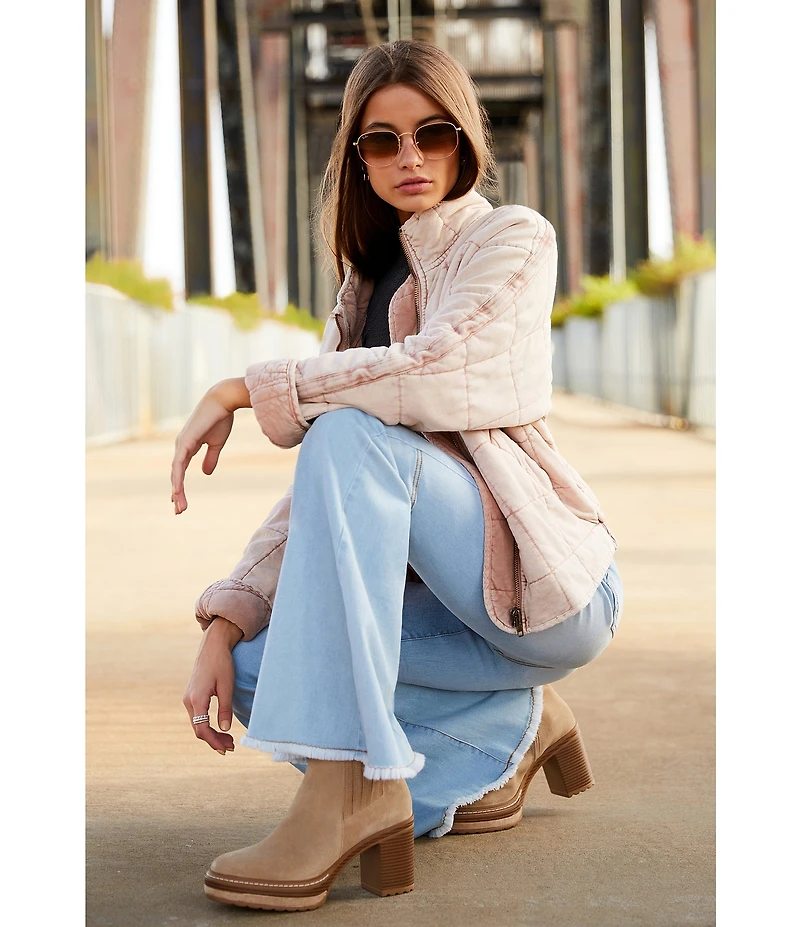 C&V Chelsea & Violet High Rise Raw Edge Flare Jeans