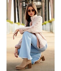 C&V Chelsea & Violet High Rise Raw Edge Flare Jeans