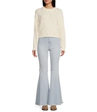 C&V Chelsea & Violet High Rise Raw Edge Flare Jeans