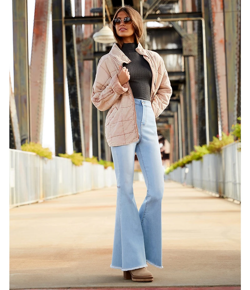 C&V Chelsea & Violet High Rise Raw Edge Flare Jeans