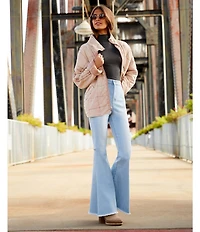 C&V Chelsea & Violet High Rise Raw Edge Flare Jeans