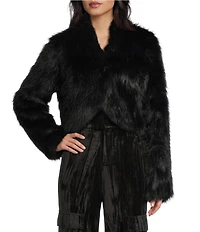C&V Chelsea & Violet Long Sleeve Faux Fur Cropped Jacket
