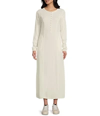 C&V Chelsea & Violet Long Sleeve Henley Maxi Dress