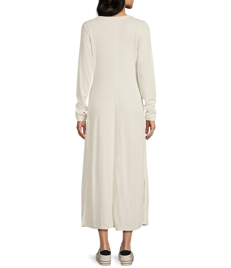C&V Chelsea & Violet Long Sleeve Henley Maxi Dress
