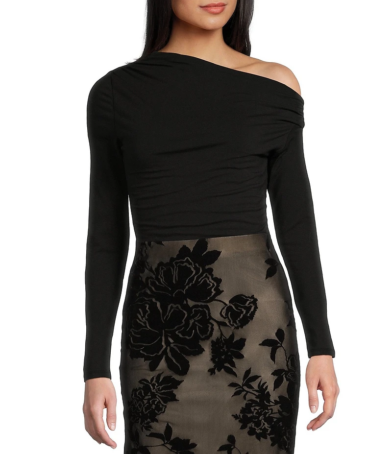 C&V Chelsea & Violet Long Sleeve Off-The-Shoulder Bodysuit