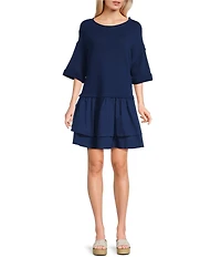 C&V Chelsea & Violet Media Mixed Peplum Dress