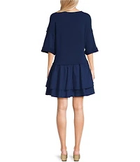 C&V Chelsea & Violet Media Mixed Peplum Dress