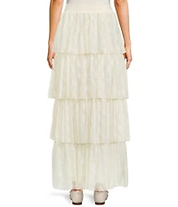 C&V Chelsea & Violet Multi-Layer Ruffle Maxi Skirt