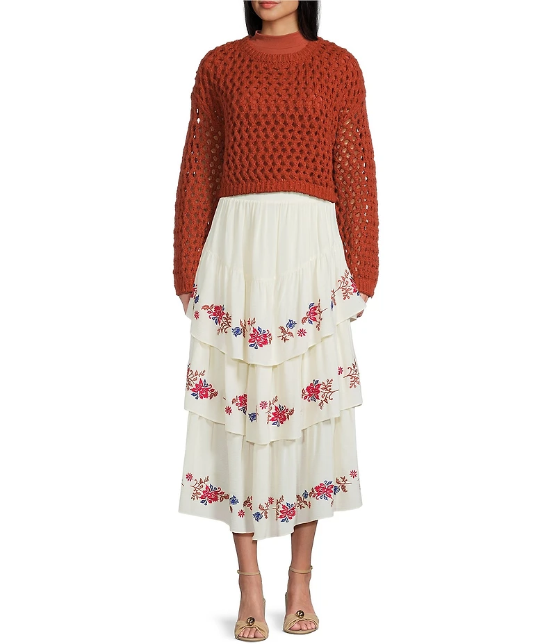 C&V Chelsea & Violet Open Knit Sweater