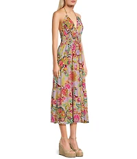 C&V Chelsea & Violet Paisley Printed Halter Midi Dress