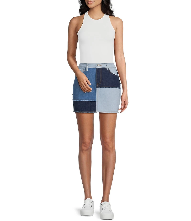 C&V Chelsea & Violet Patchwork Denim Coordinating Skirt
