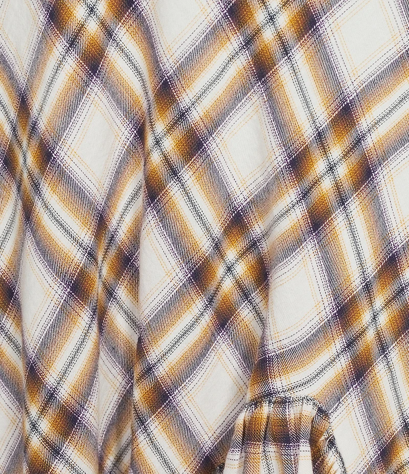 C&V Chelsea & Violet Plaid Asymmetric Ruffle Skirt