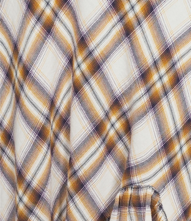 C&V Chelsea & Violet Plaid Asymmetric Ruffle Skirt