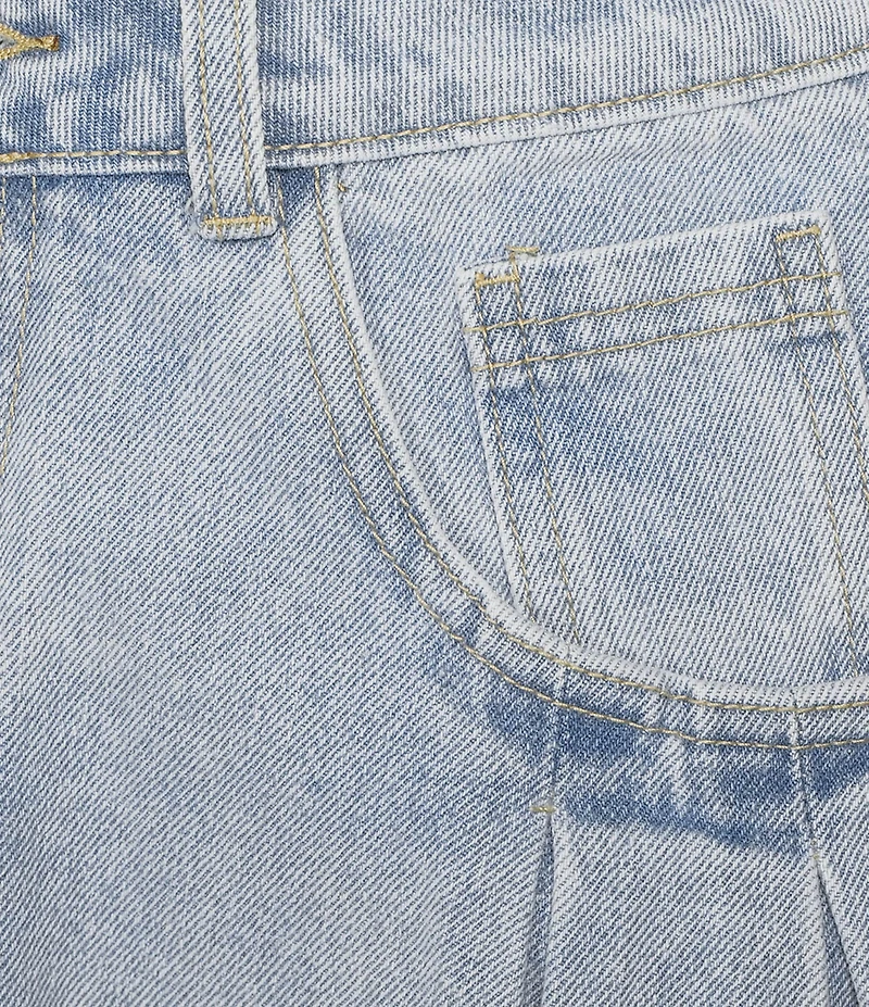 C&V Chelsea & Violet Pleated Denim Skirt