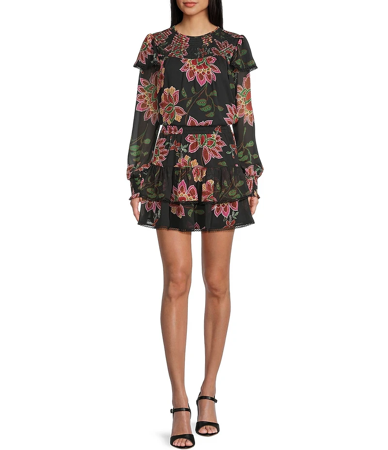 C&V Chelsea & Violet Printed Double Layer Coordinating Skirt