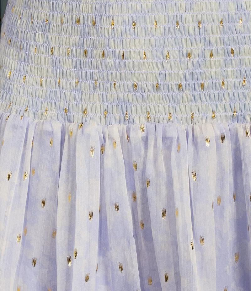C&V Chelsea & Violet Printed Smocked Waist Mini Dress