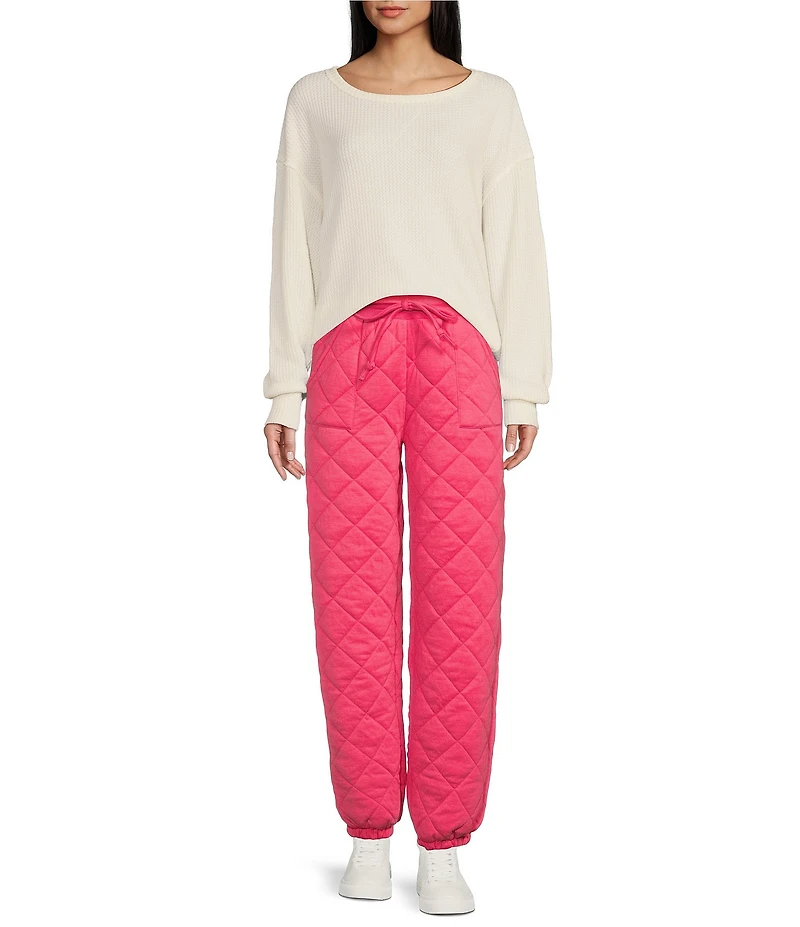 C&V Chelsea & Violet Quilted Coordinating Jogger Pants
