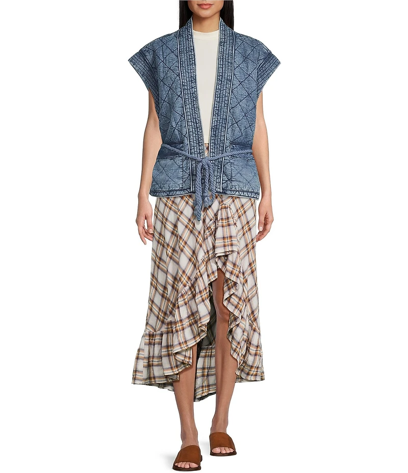 C&V Chelsea & Violet Quilted Denim Vest