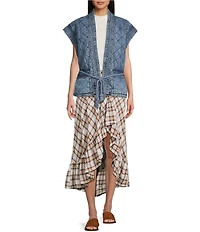 C&V Chelsea & Violet Quilted Denim Vest