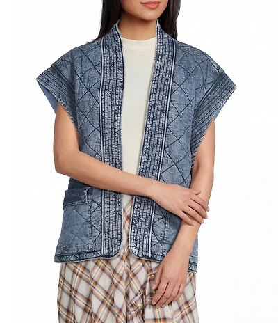 C&V Chelsea & Violet Quilted Denim Vest