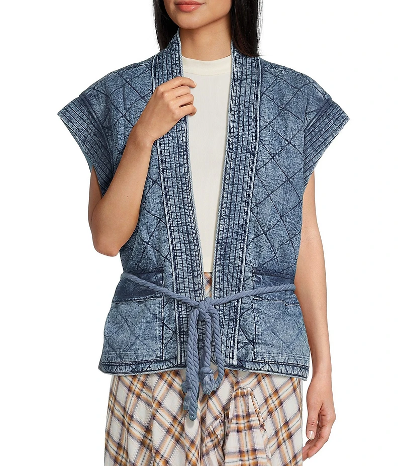 C&V Chelsea & Violet Quilted Denim Vest