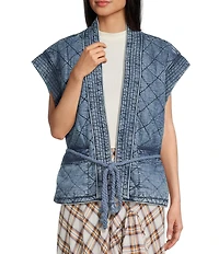C&V Chelsea & Violet Quilted Denim Vest