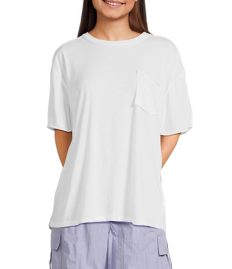 C&V Chelsea & Violet Short Sleeve Round Neck Burnout T-Shirt
