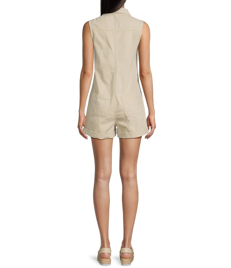 C&V Chelsea & Violet Sleeveless Rolled Hem Denim Romper