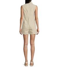 C&V Chelsea & Violet Sleeveless Rolled Hem Denim Romper
